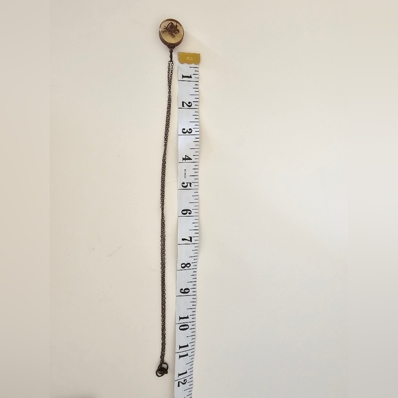 Dried Floral Gold Pendant Necklace - Picture 3 of 3